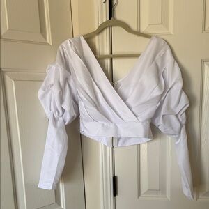 PrettyLittleThing White Puff Sleeve Blouse